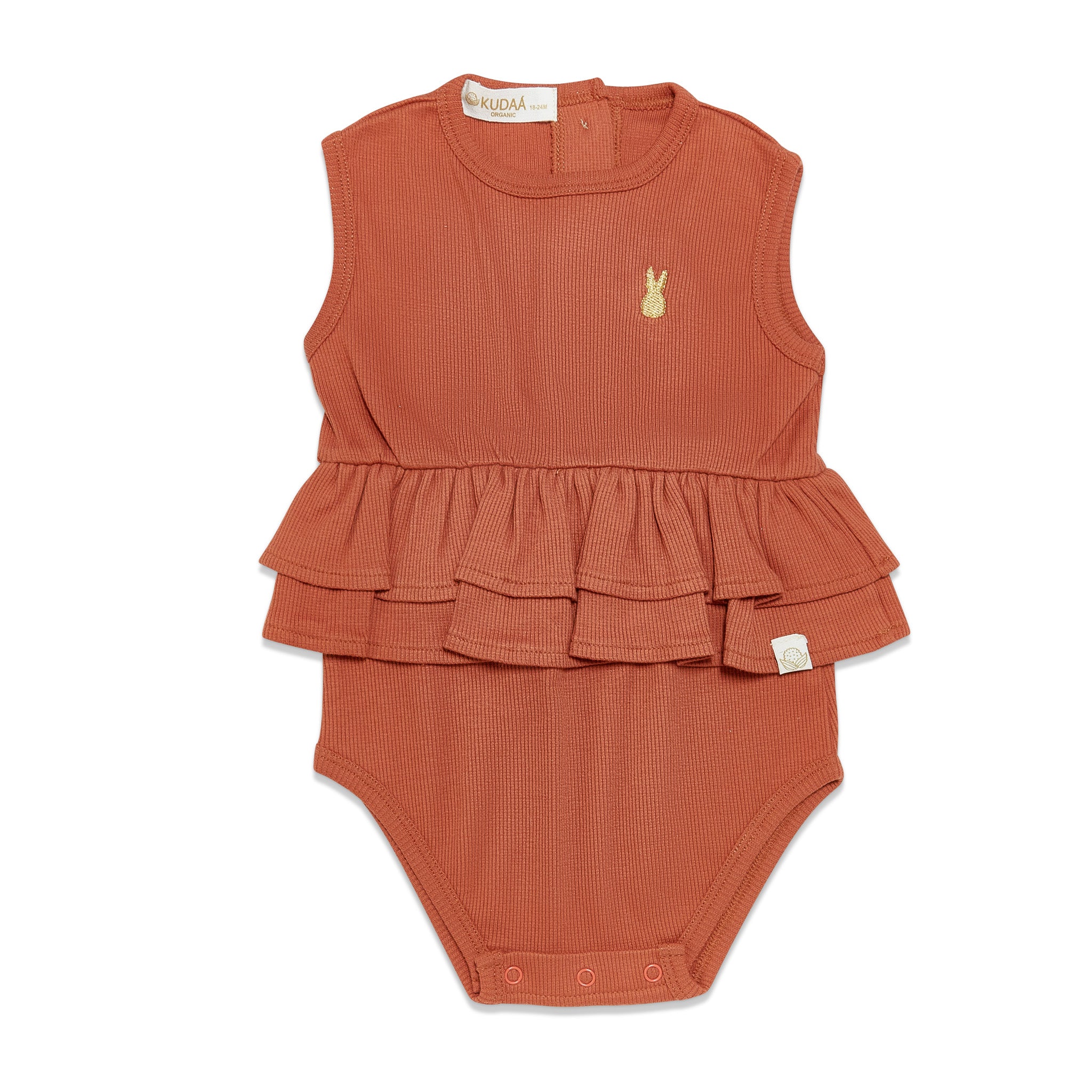 RETIRED - Organic Tank Ruffle Waist Bunsuit - Paprika、mySite、g9winljtr