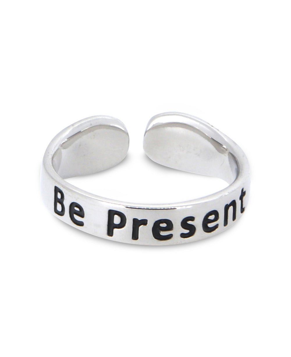 Be Present Inspirational Adjustable Mantra Ring、mySite、topwebapps