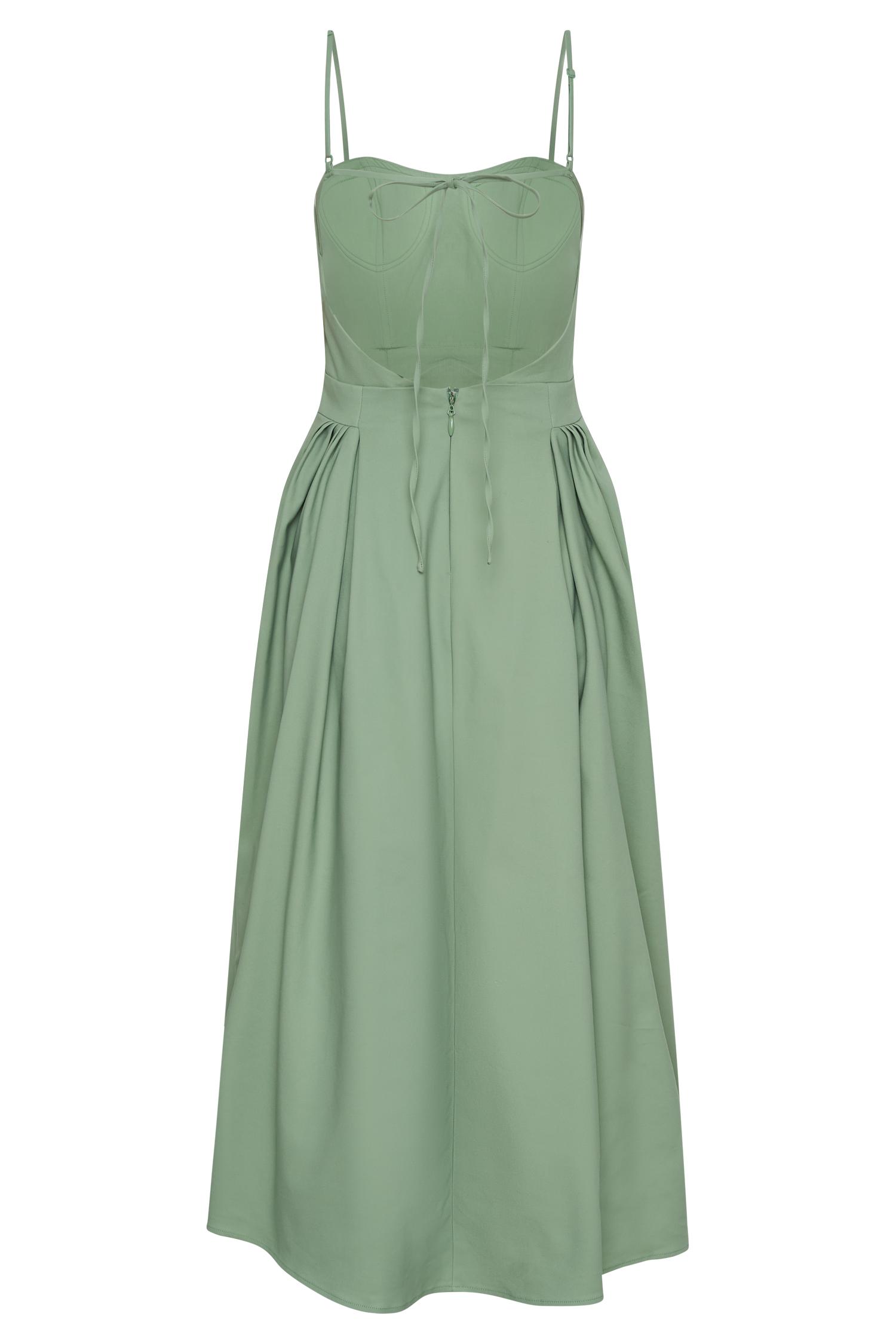 Rebecca Cotton Midi Dress - Basil、mySite、solidvoid