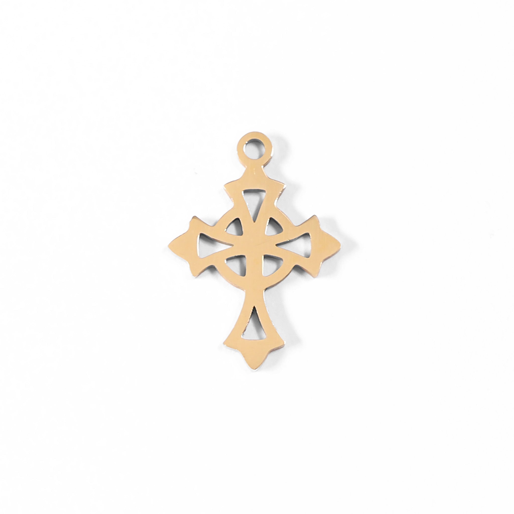 18K Gold PVD Stainless Steel Celtic Cross Charm / PDL0042、mySite、dreamappss
