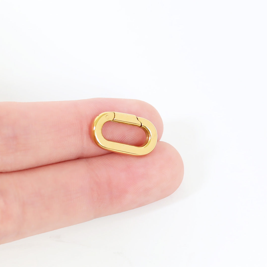 18K Gold PVD Stainless Steel Oval Carabiner / ENC0030、mySite、dreamappss