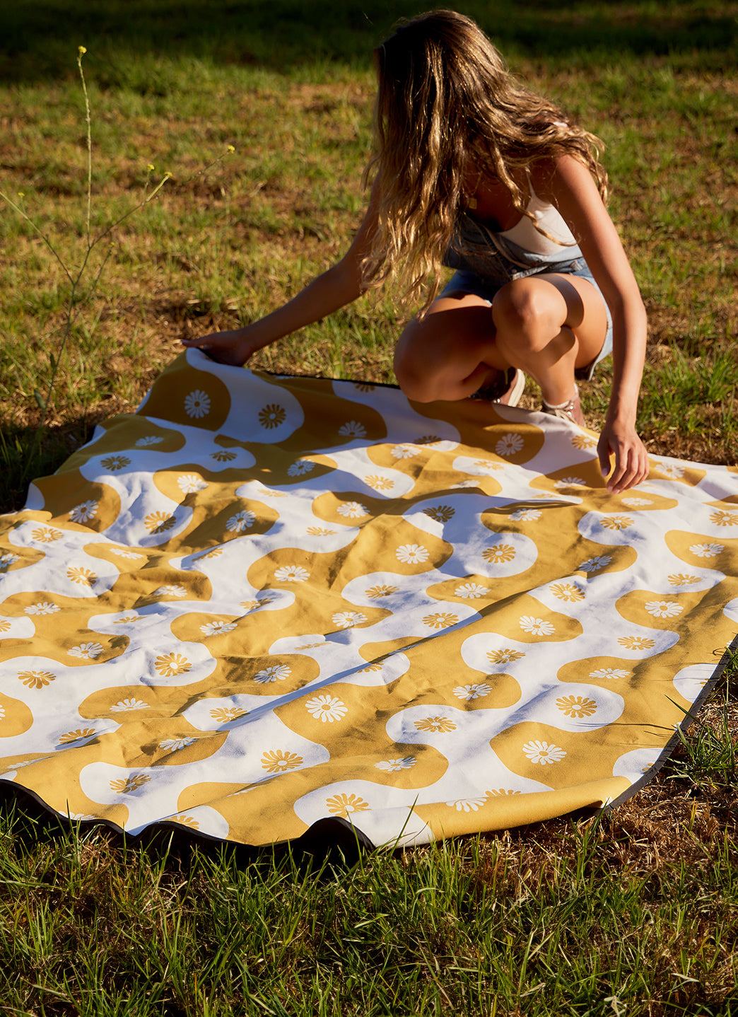 Slowtide Botanical Waves Quick-Dry Picnic Blanket、mySite、noshort