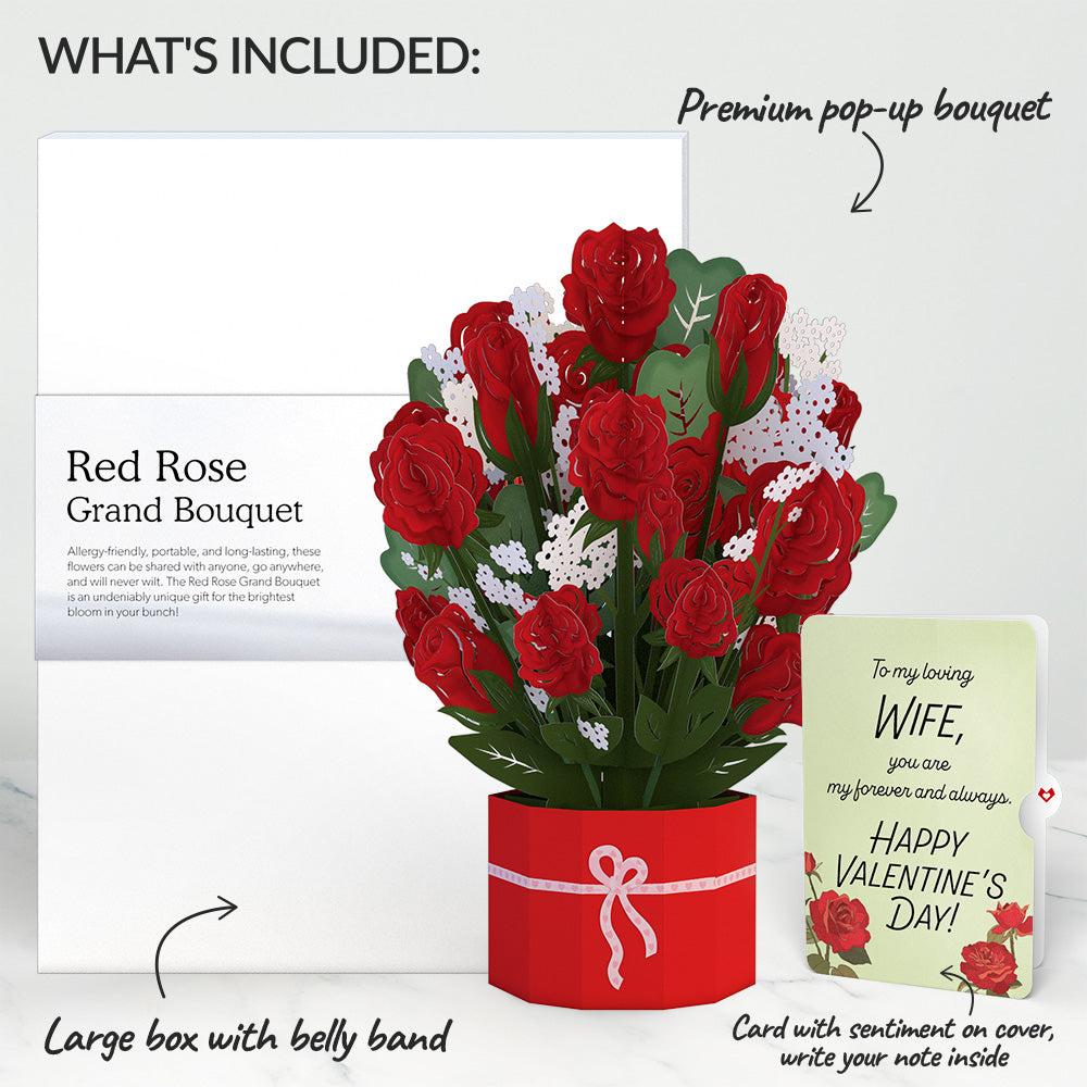 Red Rose Valentine Grand Bouquet and Sentiment Set for Wife、mySite、solidvoid