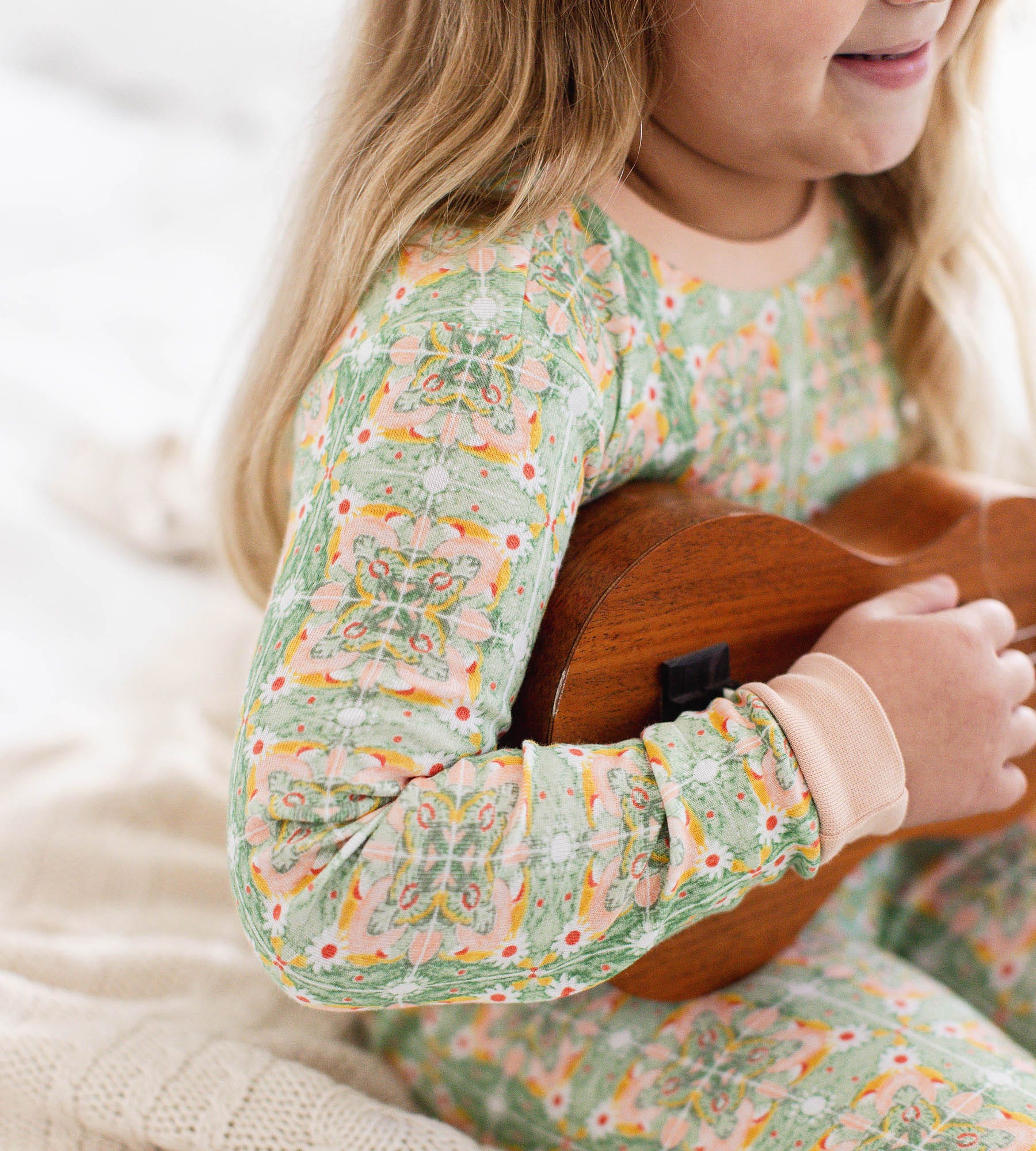 Floral Tile Organic Cotton Girl Sleeper、mySite、g9winljtr