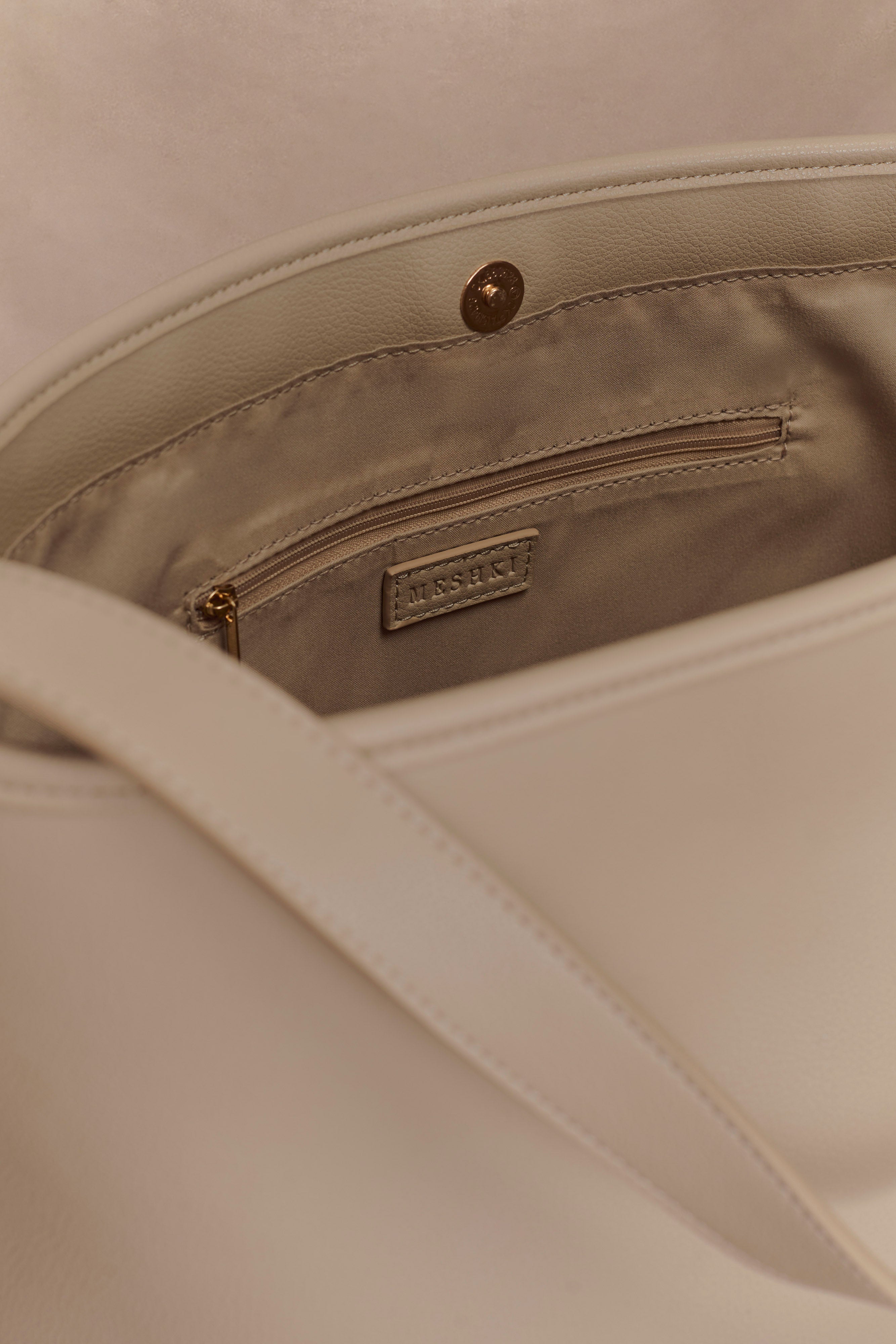 Winnie Relaxed Faux Leather Tote Bag - Neutral、mySite、solidvoid