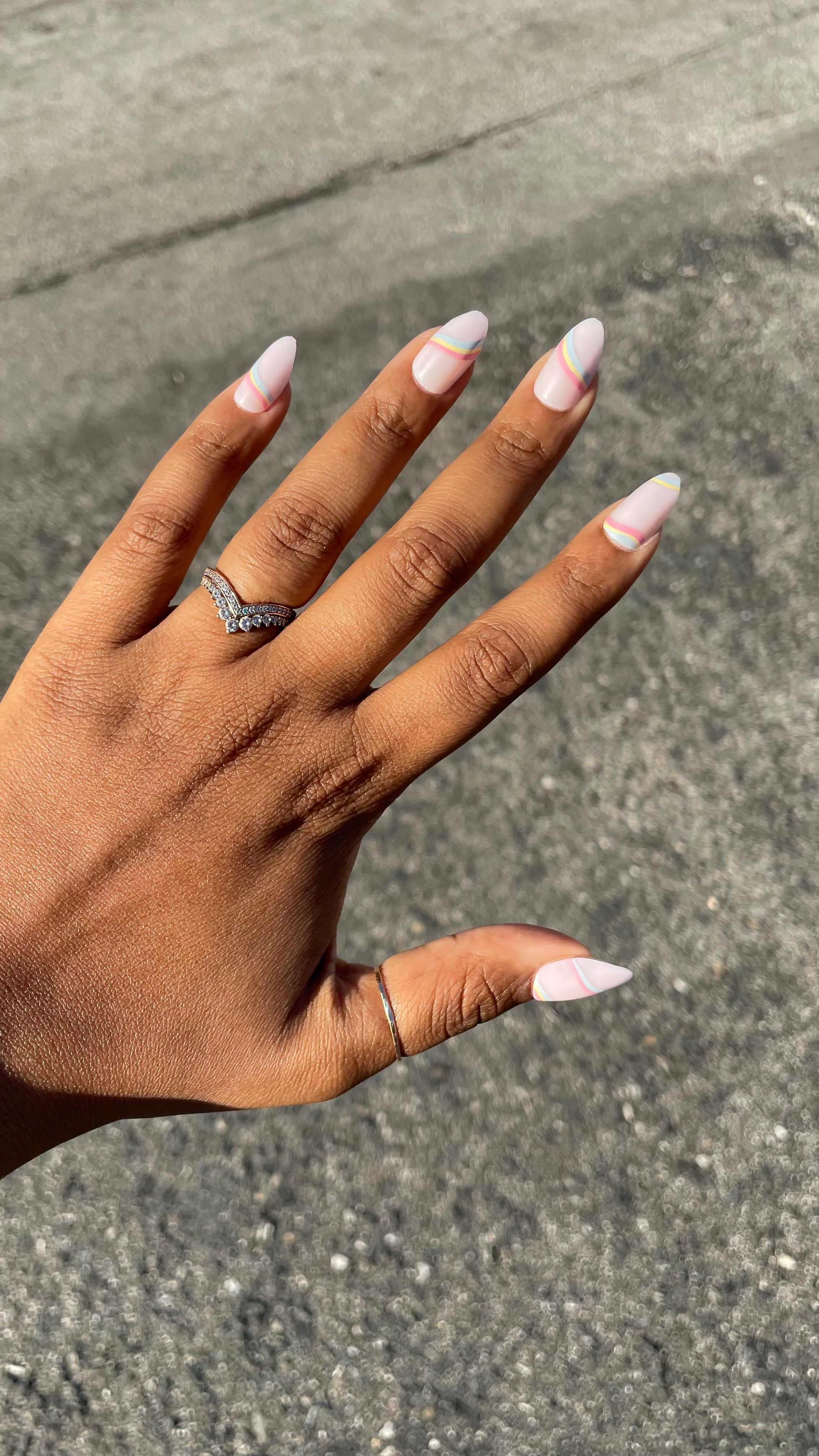 Rainbow Swirl - Press-On | Medium | Almond、mySite、solidvoid