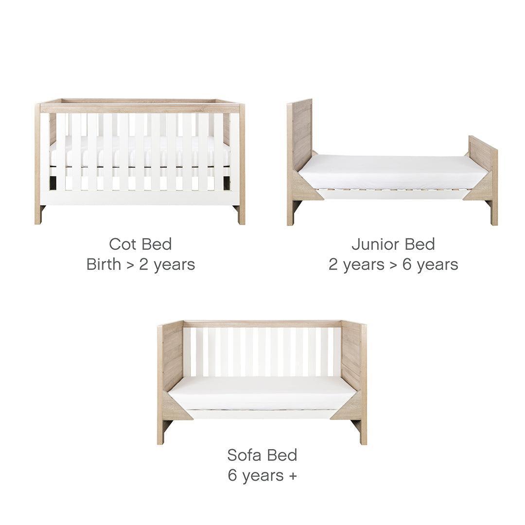  Tutti Bambini Modena 3 Piece Room Set - White/Oak、mySite、merchandisen
