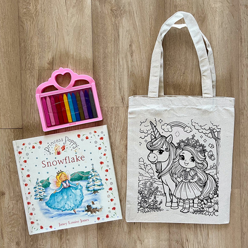 DIY Colouring Tote Bag | Little Princess & Unicorn Printed、mySite、camillekostekn