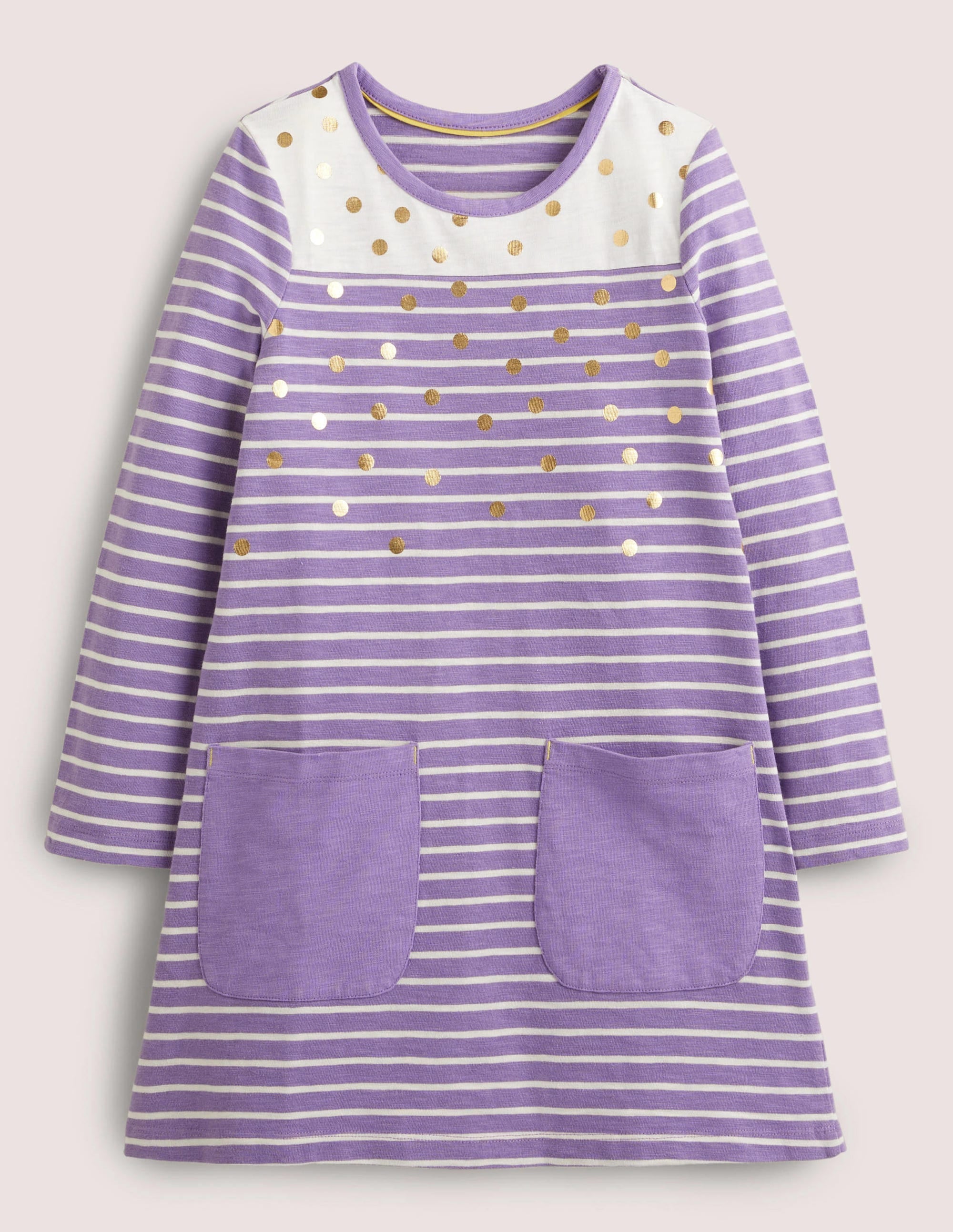  Fun Pocket Jersey Dress-Aster/Ivory Foil Spot、mySite、ashleygrahame