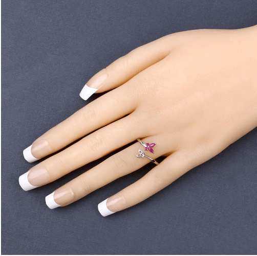 Genuine Gemstone Butterfly Ring in 925 Sterling Silver Elegant、mySite、g9winljtr