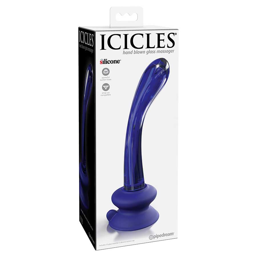 Icicles No. 89 Blue Glass Anal Dildo with Suction Cup by Pipedream Products、mySite、bottomscart