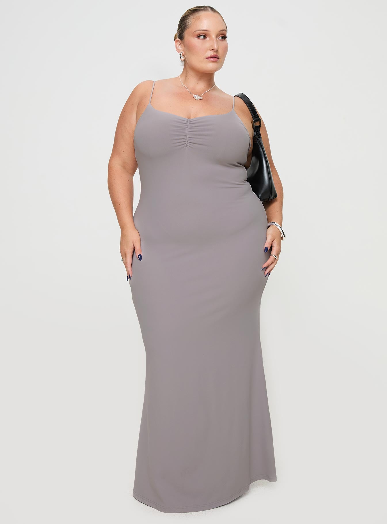 Arabellia Maxi Dress Grey Curve、mySite、solidvoid
