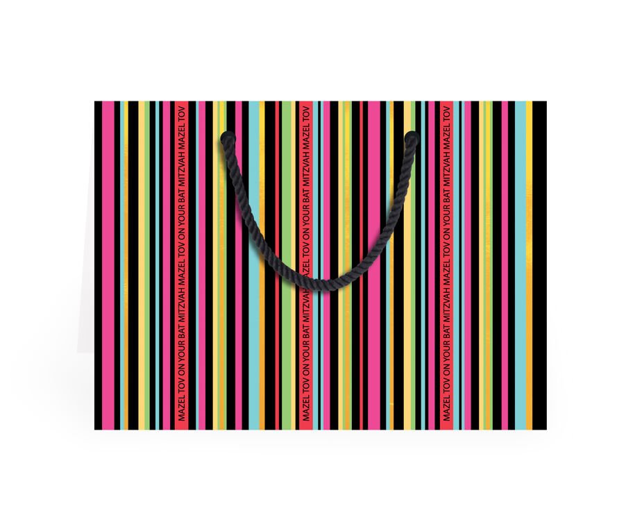  Bat Mitzvah Striped Card、mySite、elrpsem3k