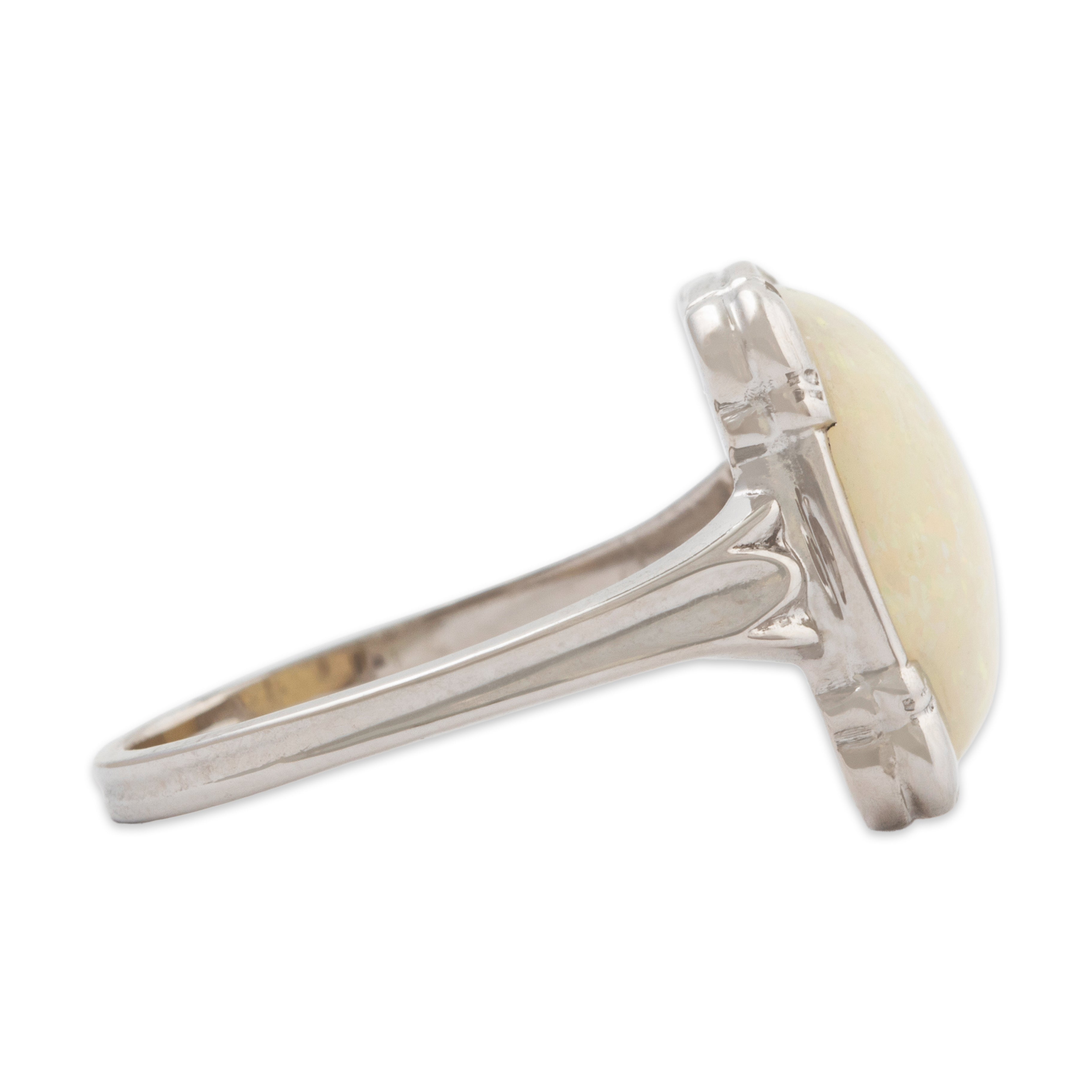Antique Art Deco 14k White Gold 2.77ct Opal Ring 5.50、mySite、hinf8tx79