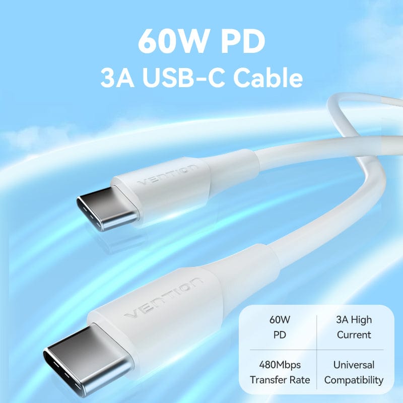 Vention USB 2.0 C Male to C Male 3A Cable、mySite、fannypackpong
