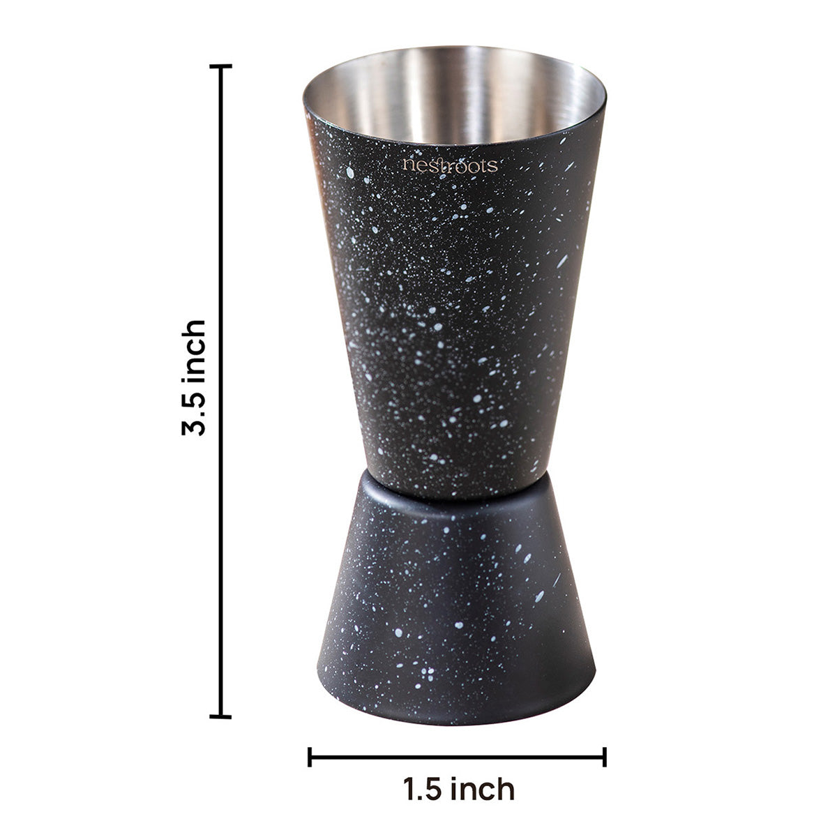 Stainless Steel Peg Measurer | Dual Sided | Black | 25 & 50 ml、mySite、camillekostekn