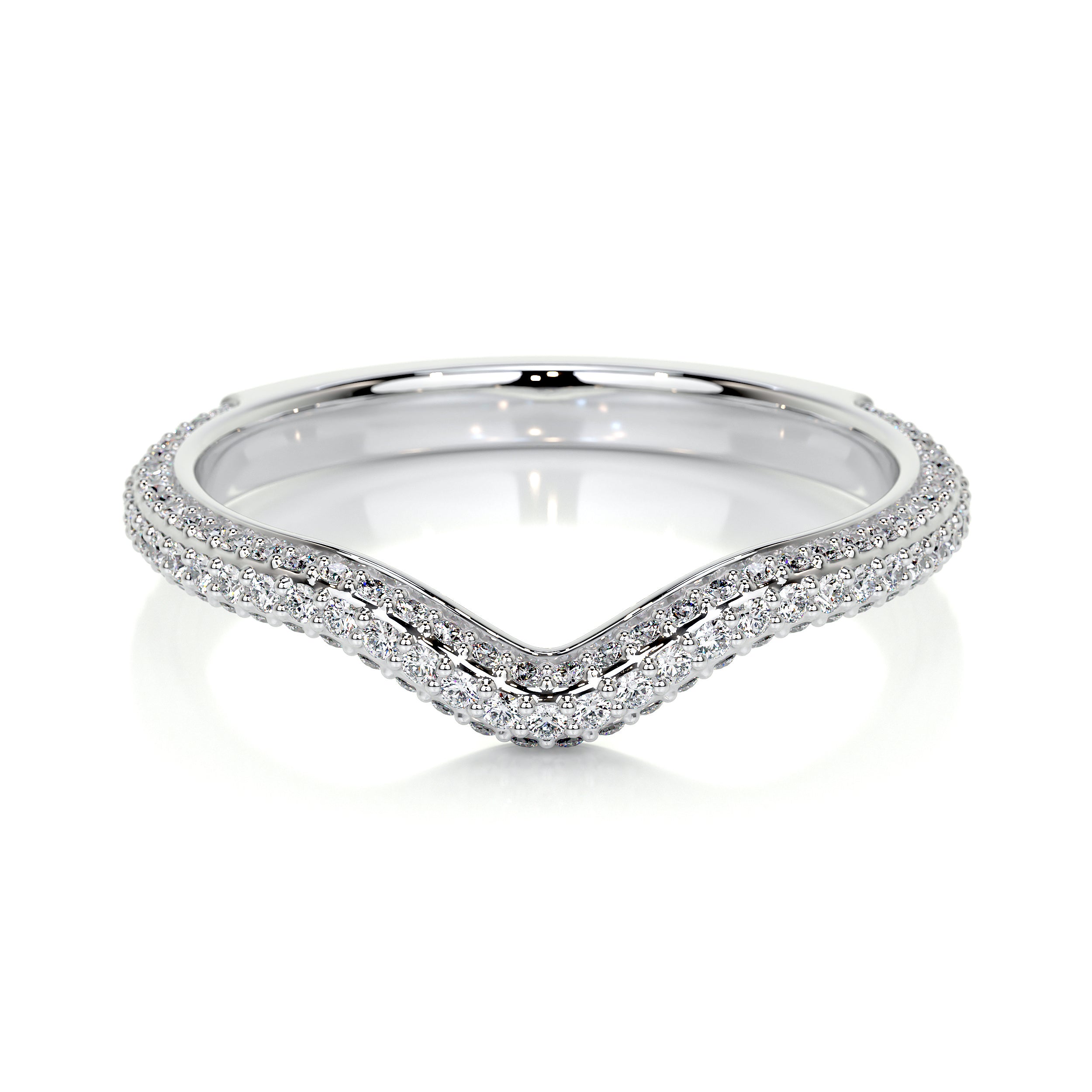 Anastasia Lab Grown Curved Wedding Ring (0.75 Carat) -14K White Gold、mySite、hinf8tx79