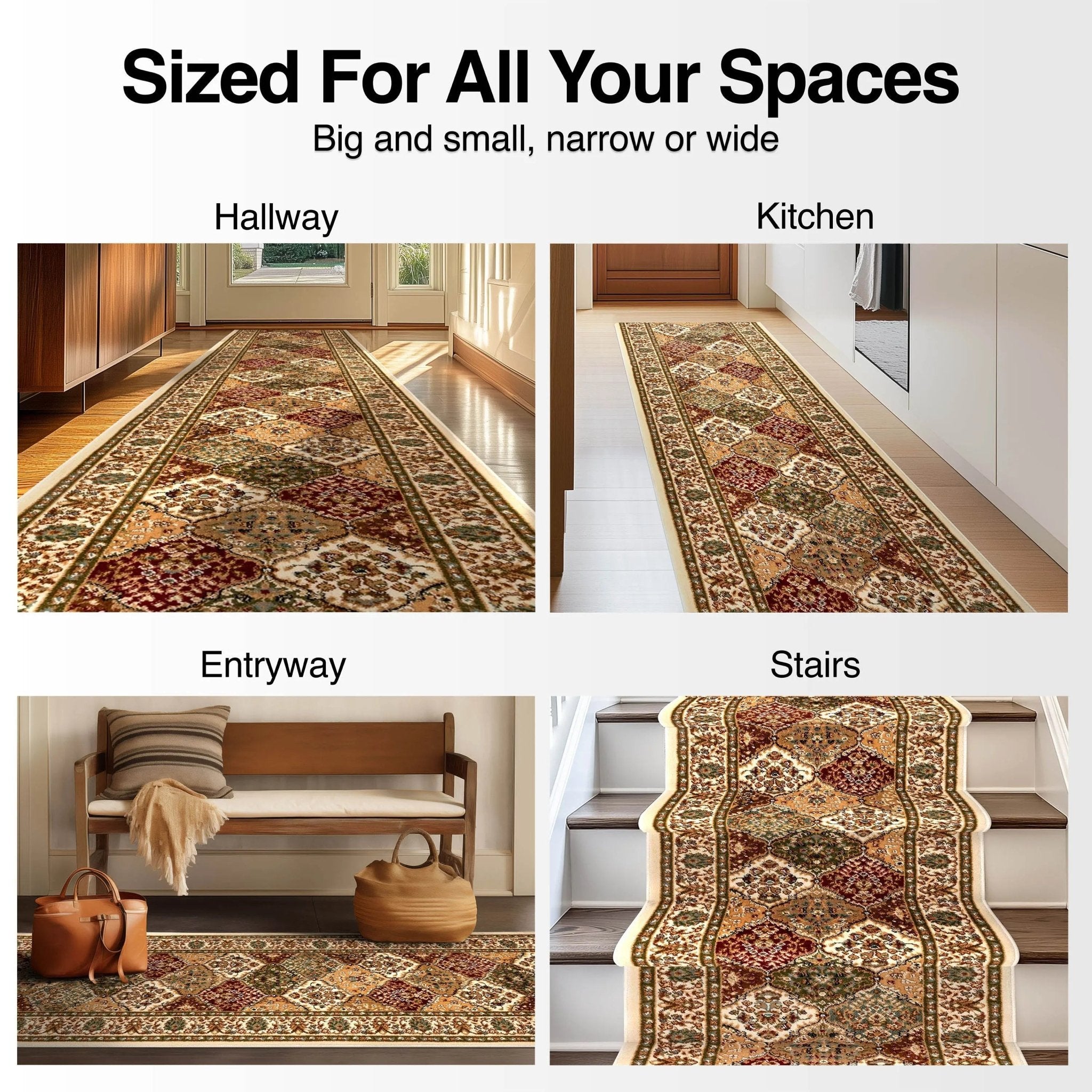 Custom Size Runner Emine Persian Trellis Transitional Red 27 Inch Wide x Choose Your Length Hallway Runner Rug、mySite、gigharbornorthrealestate