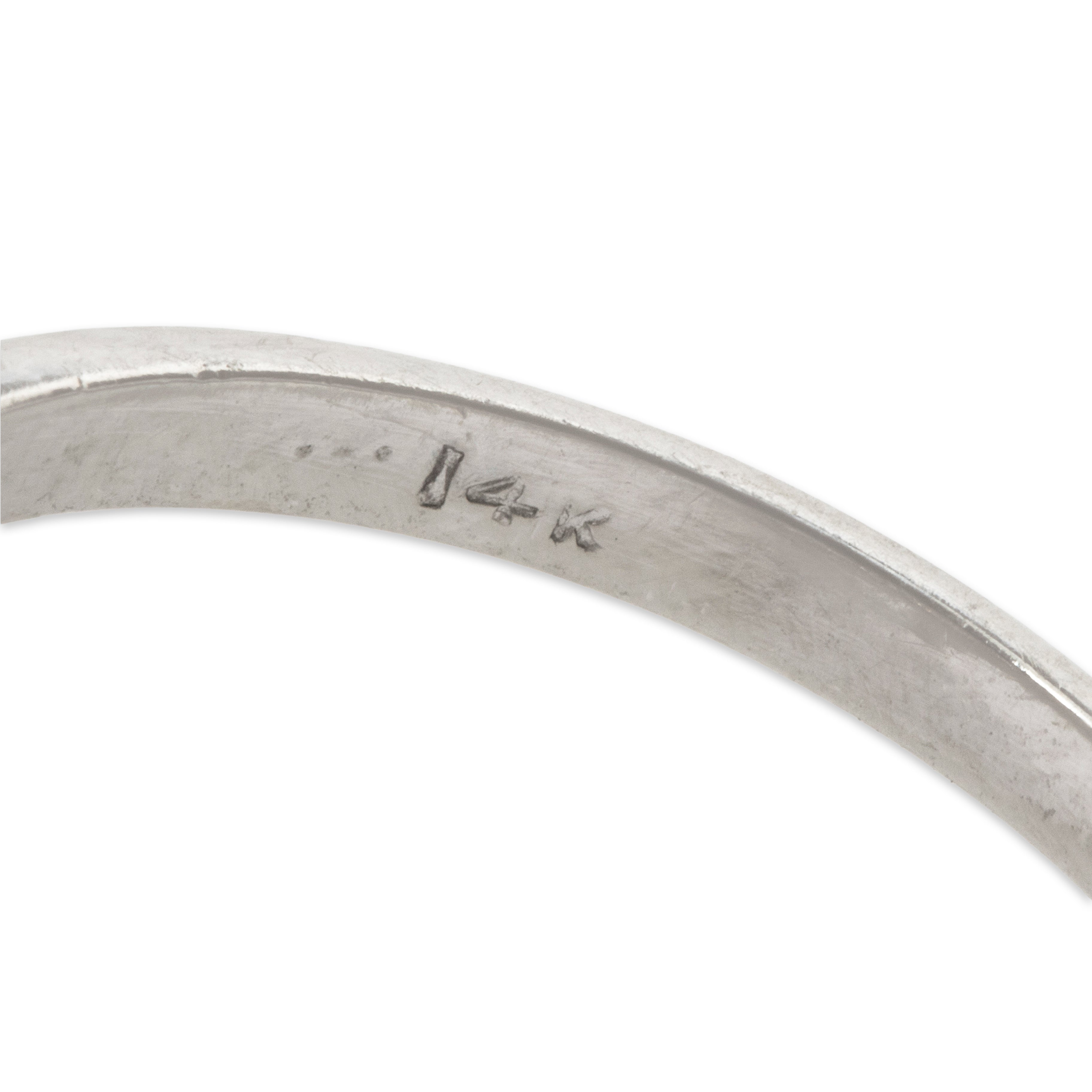 Vintage 14k White Gold 0.438cttw Old Mine Diamond Bypass Navette Trio Ring 6.25、mySite、hinf8tx79