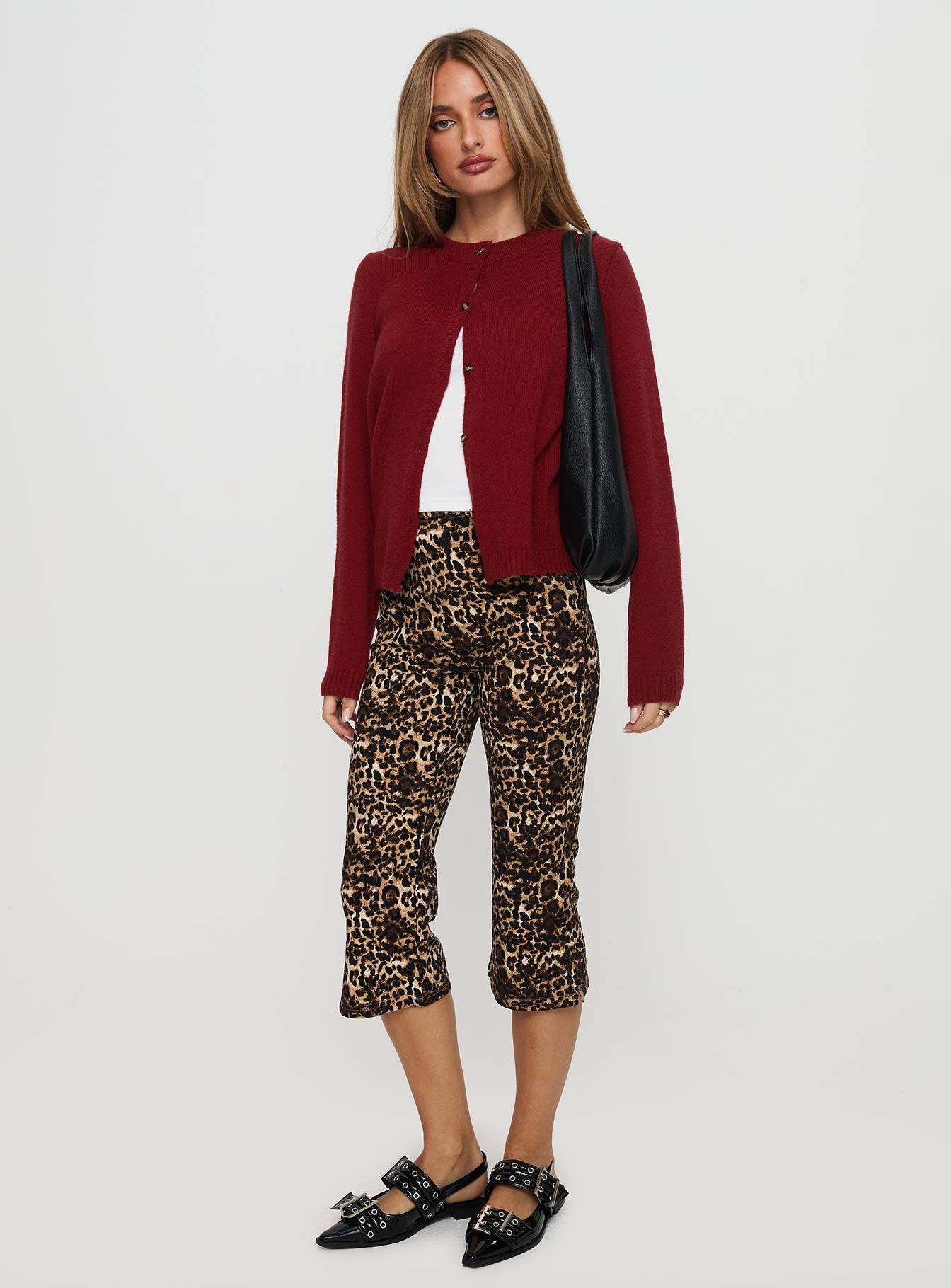 Arica Button Up Knit Cardigan Red、mySite、solidvoid