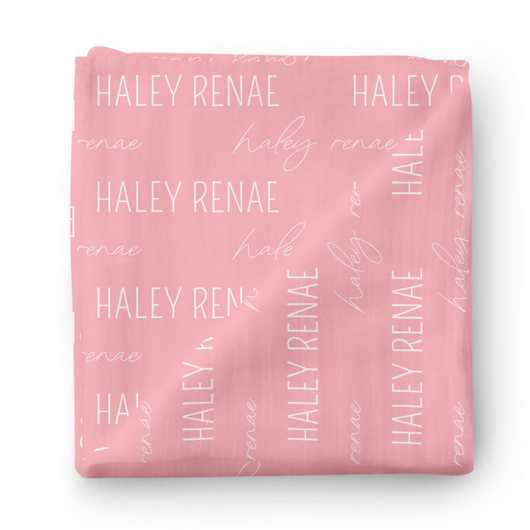  Personalized Tickle Me Pink Baby Name Swaddle Blanket - Block & Script、mySite、layawaytickets