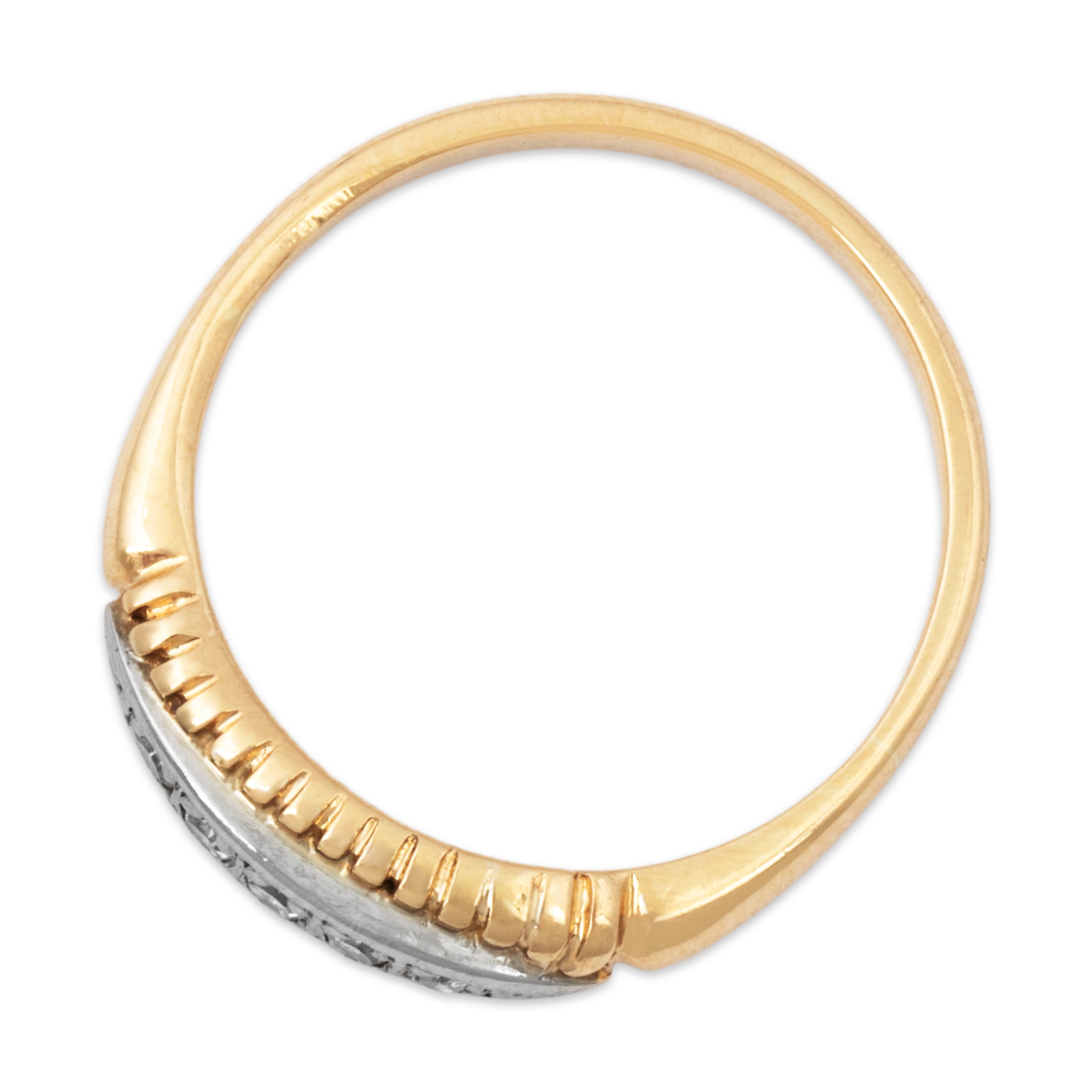 Vintage 14k Yellow Gold Diamond Delicate 5-Stone Band Ring 7.00、mySite、hinf8tx79