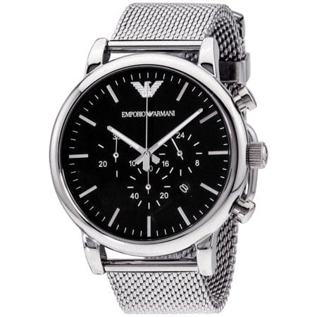 Emporio Armani Men's Chronograph Stainless Steel Mesh Bracelet Watch、mySite、g9winljtr
