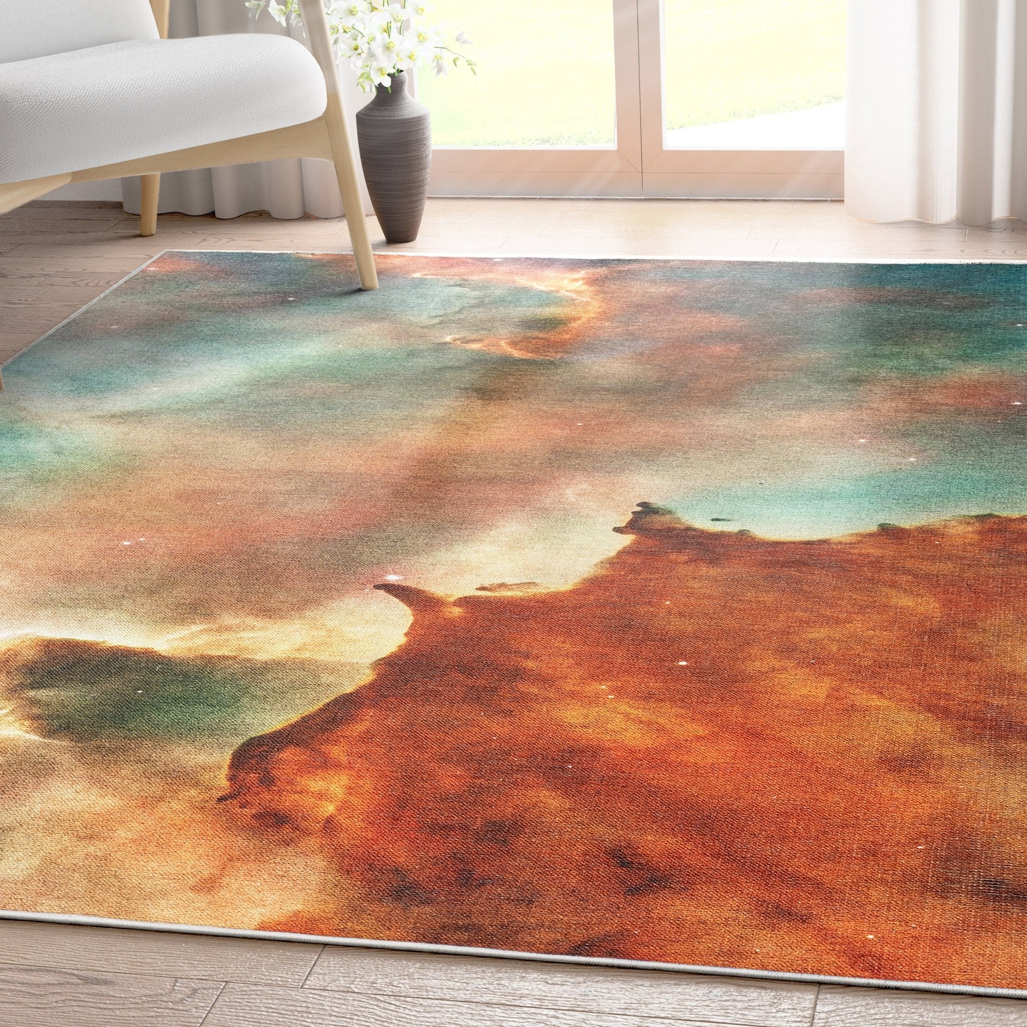 Celestial Space Flat Weave Modern Abstract Multi 5'3 x 7'3 Rug、mySite、gigharbornorthrealestate