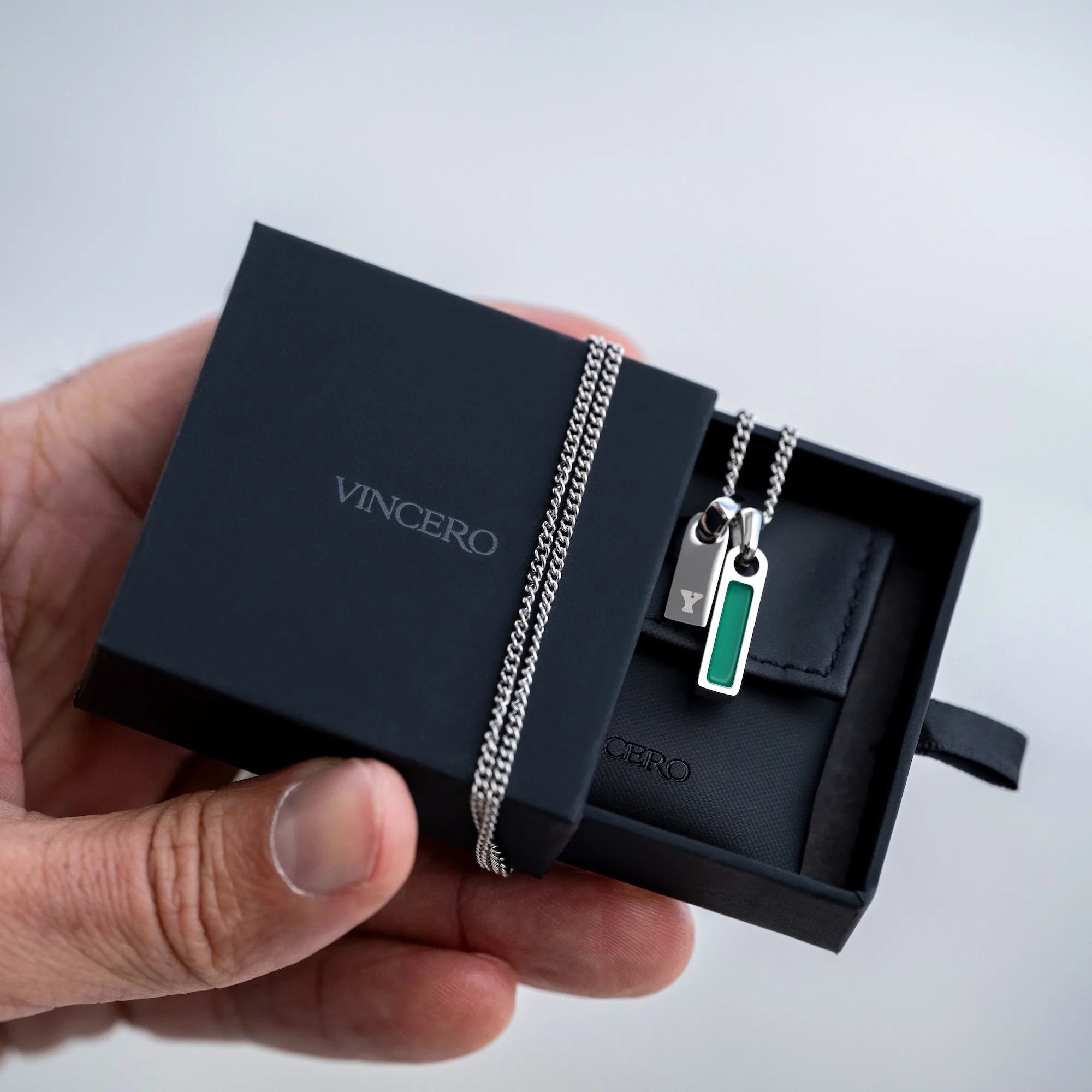 Birthstone & Initial Tag Necklace - Silver、mySite、botmansion