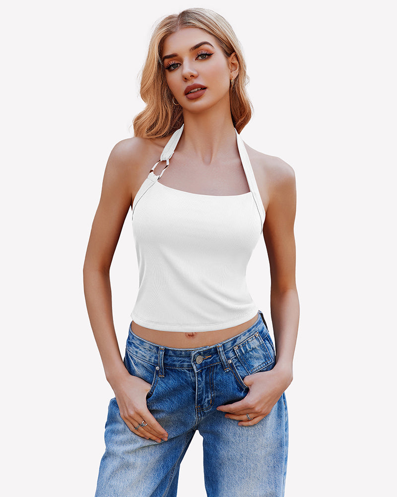 Double Lined Backless Ribbed Crop Top、mySite、bengalsvssteelers