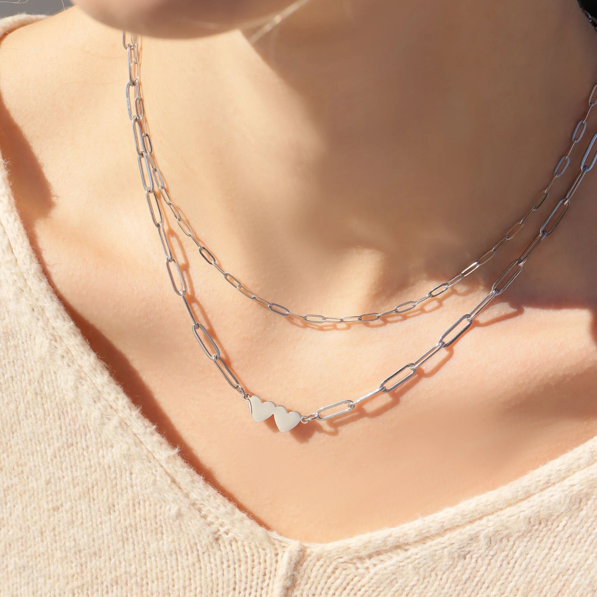Stainless Steel Paperclip Chain Necklace / CHN9761、mySite、dreamappss