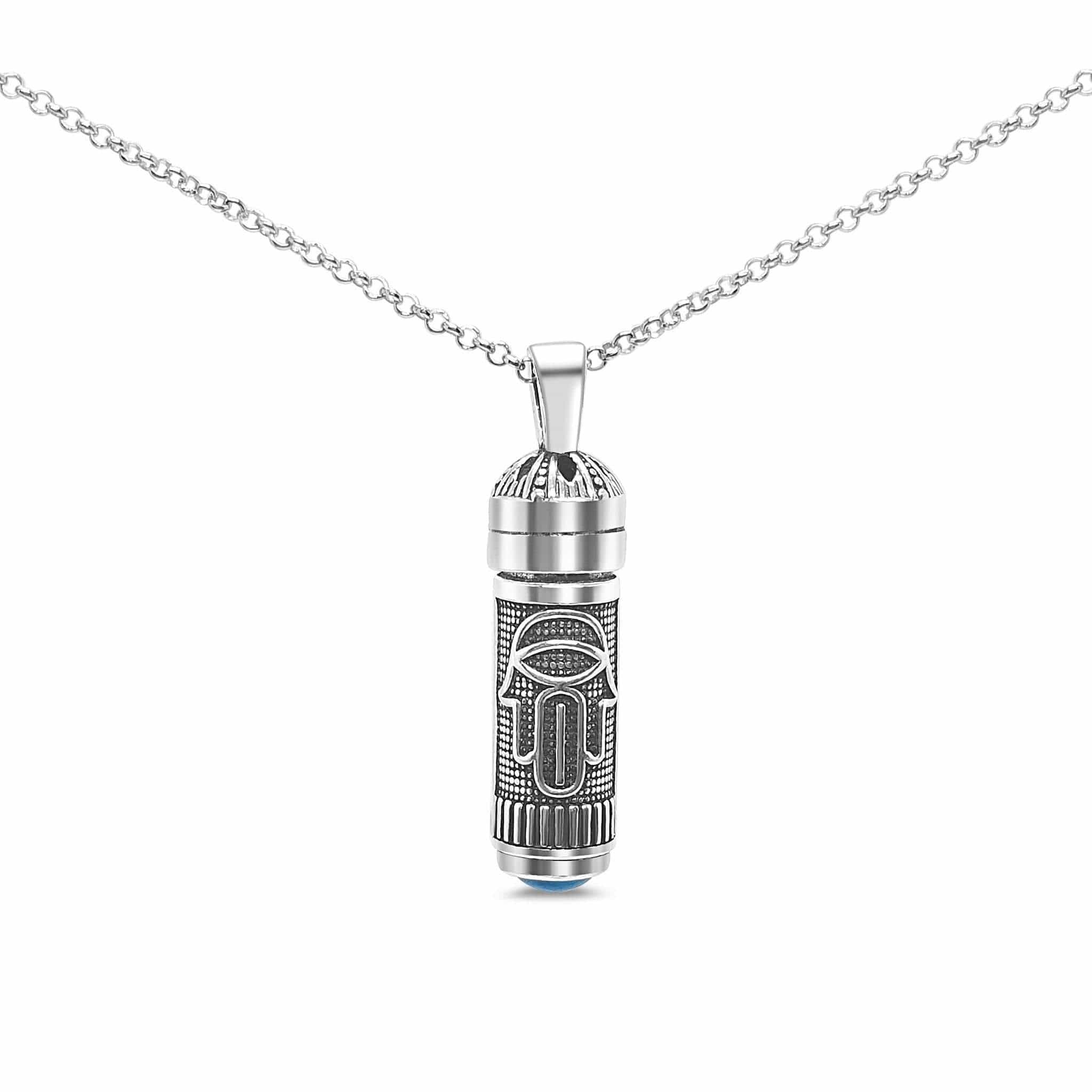 Sterlng Silver Hamsa Turquoise Mezuzah Necklace、mySite、topwebapps
