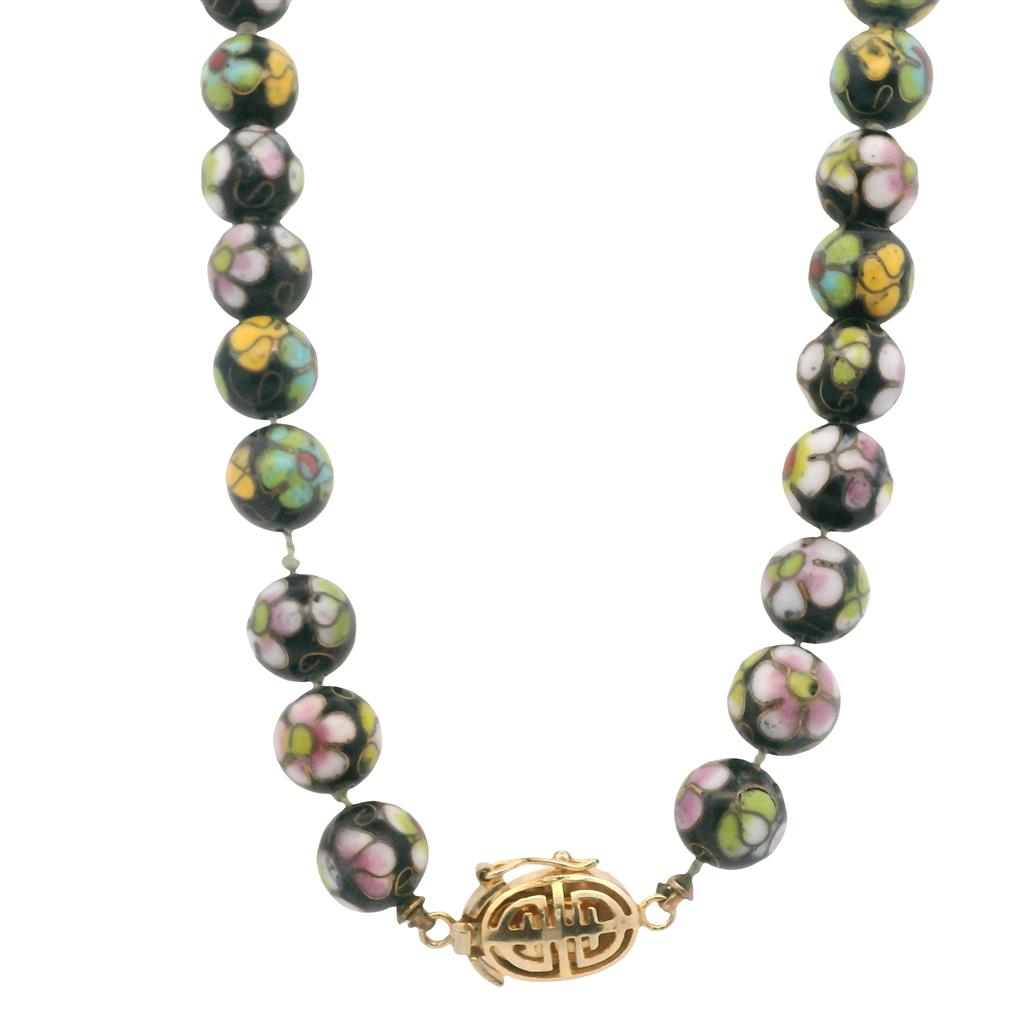  Estate Vintage Chinese Cloisonné Bead Necklace