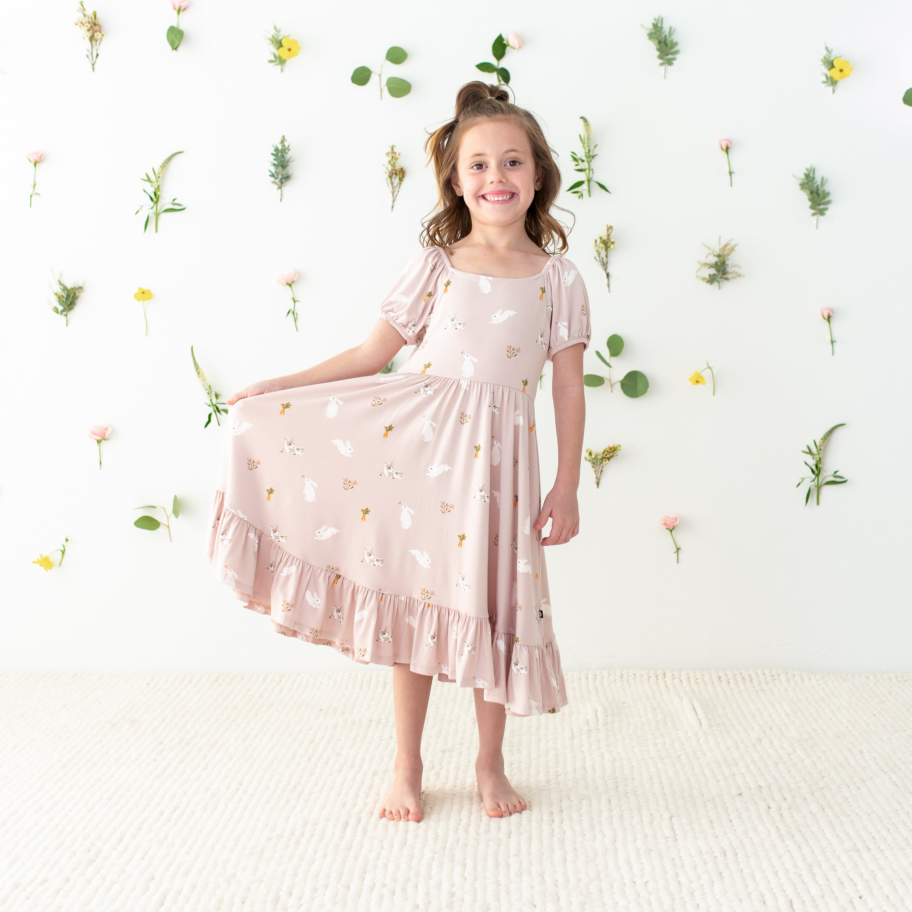 Puff Sleeve Twirl Dress in Blush Rabbit、mySite、layawaytickets