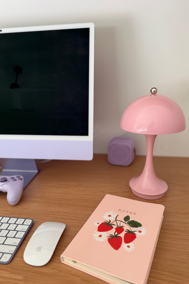 Pink Mushroom Shape LED Portable Cordless Table Lamp、mySite、hinf8tx79