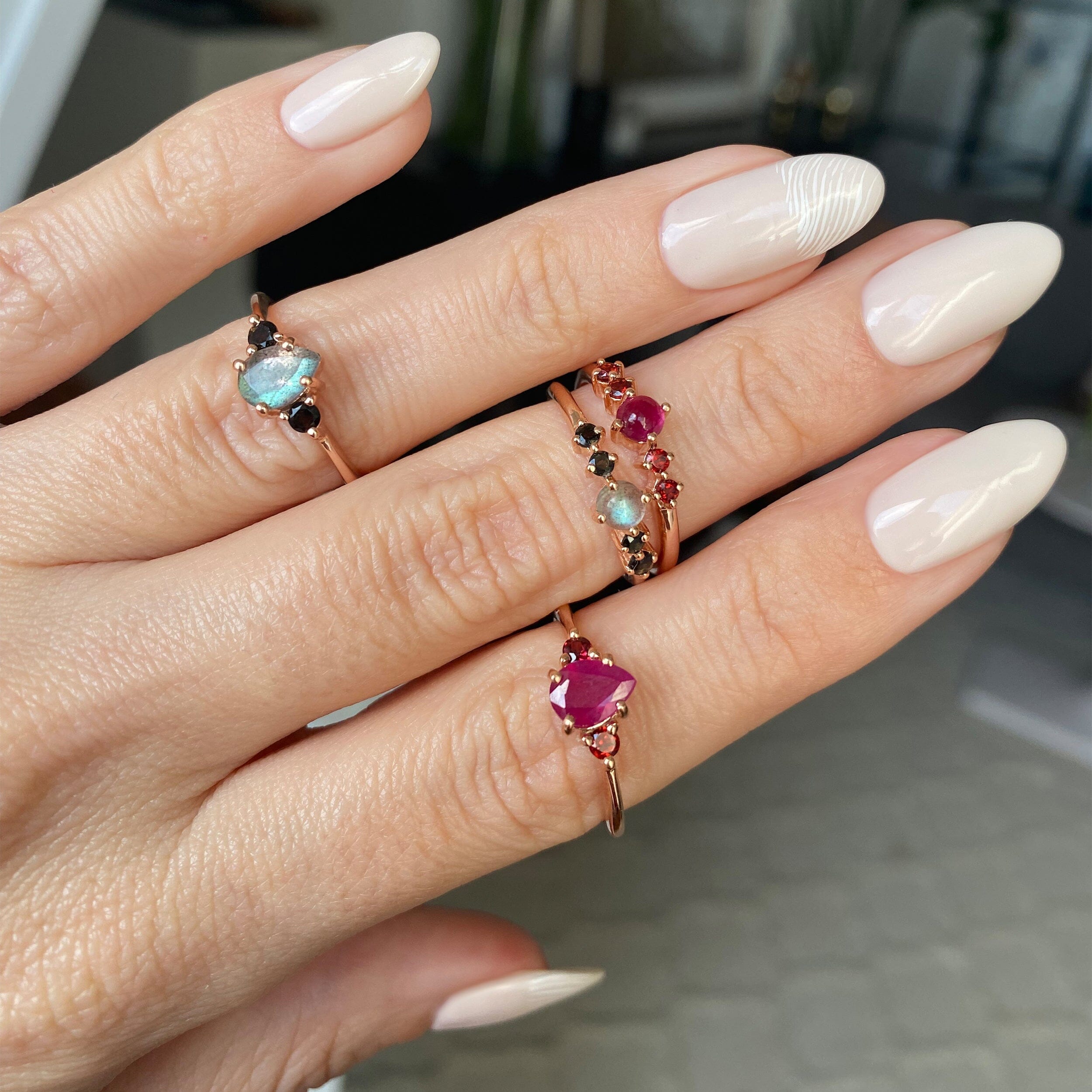 Black Obsidian Labradorite Ring - Lania、mySite、hinf8tx79