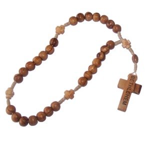  Threaded olive wood Anglican Rosary 9 long、mySite、elrpsem3k