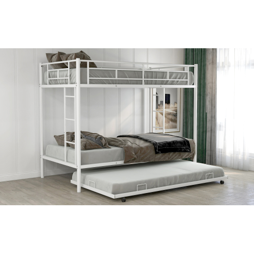 Twin over Twin Bunk Bed with Trundle, Black(OLD SKU:MF192387AAB)、、casual