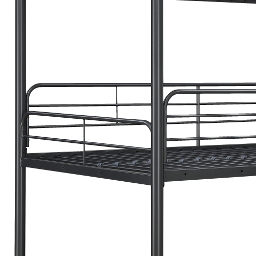 Furniture Triple Bunk Bed, FULL/FULL/FULL, black、、casual