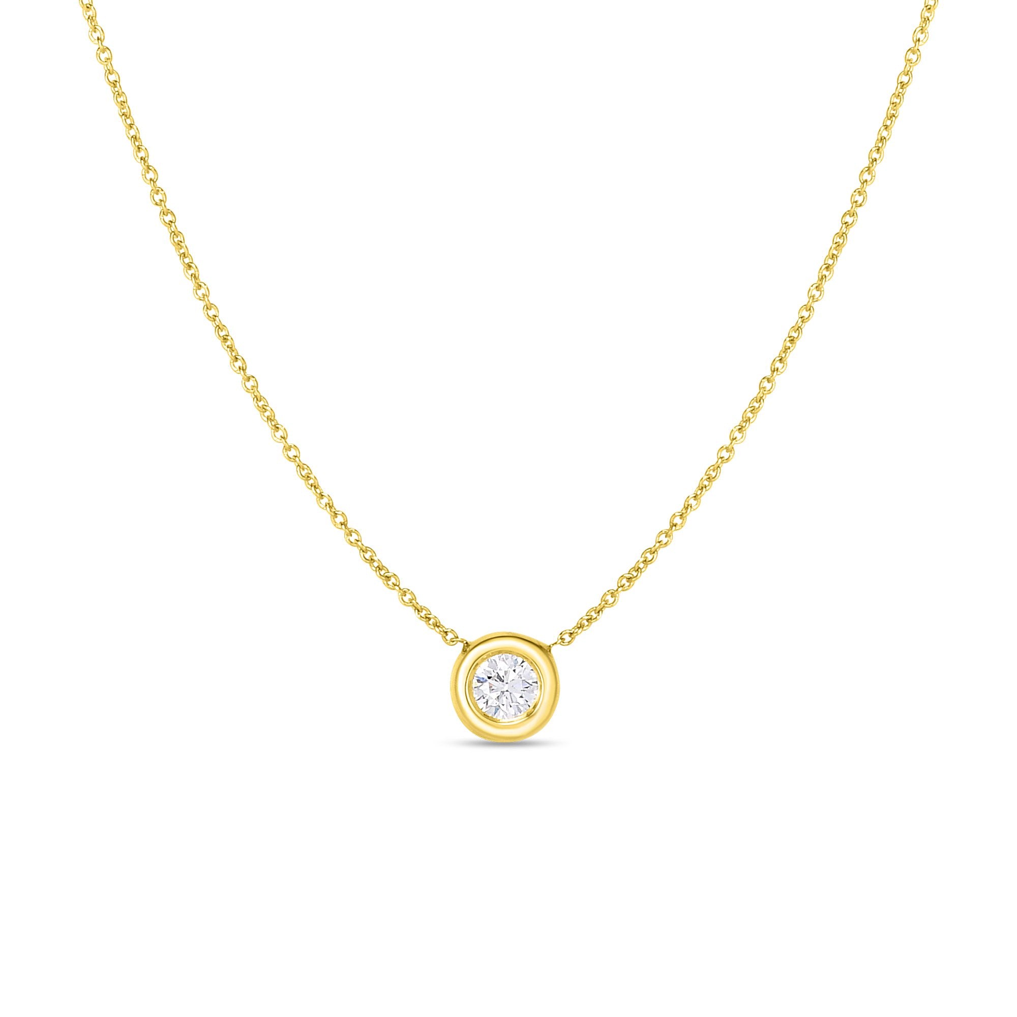 18K Yellow Gold Tiny Treasures Single Diamond Bezel Necklace、mySite、hinf8tx79