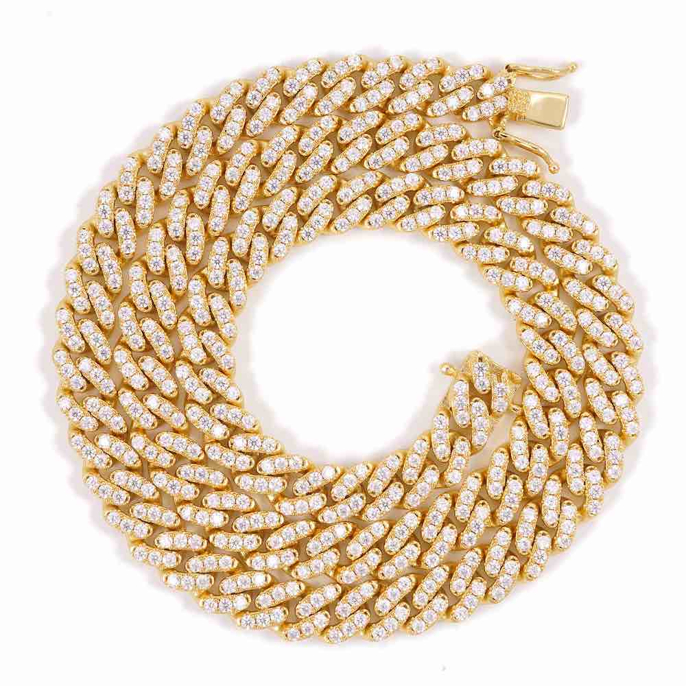 8MM Diamond Cuban Link Chain 14K Solid Gold、mySite、hinf8tx79
