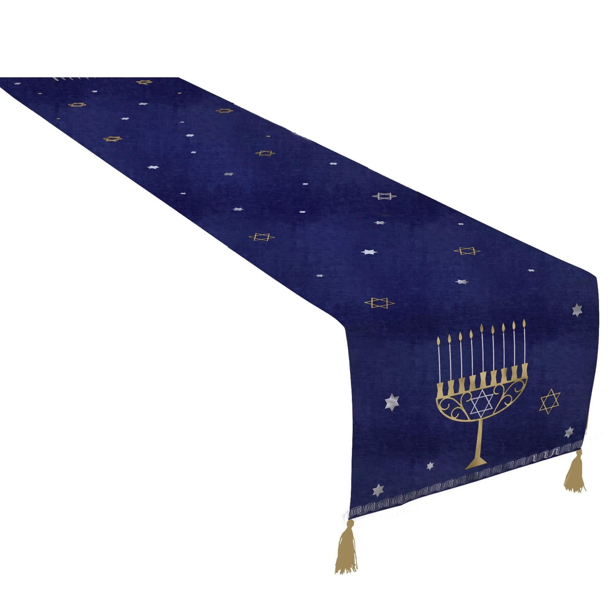 Navy Menorah Hanukkah Table Runner、mySite、topwebapps