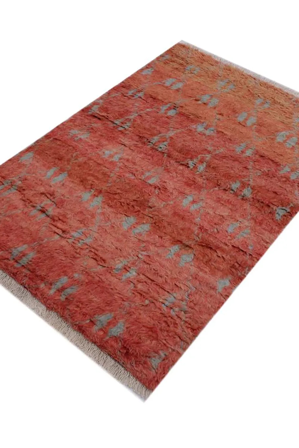 Terracotta Diamond Pattern Moroccan Shag Wool Rug、mySite、gigharbornorthrealestate
