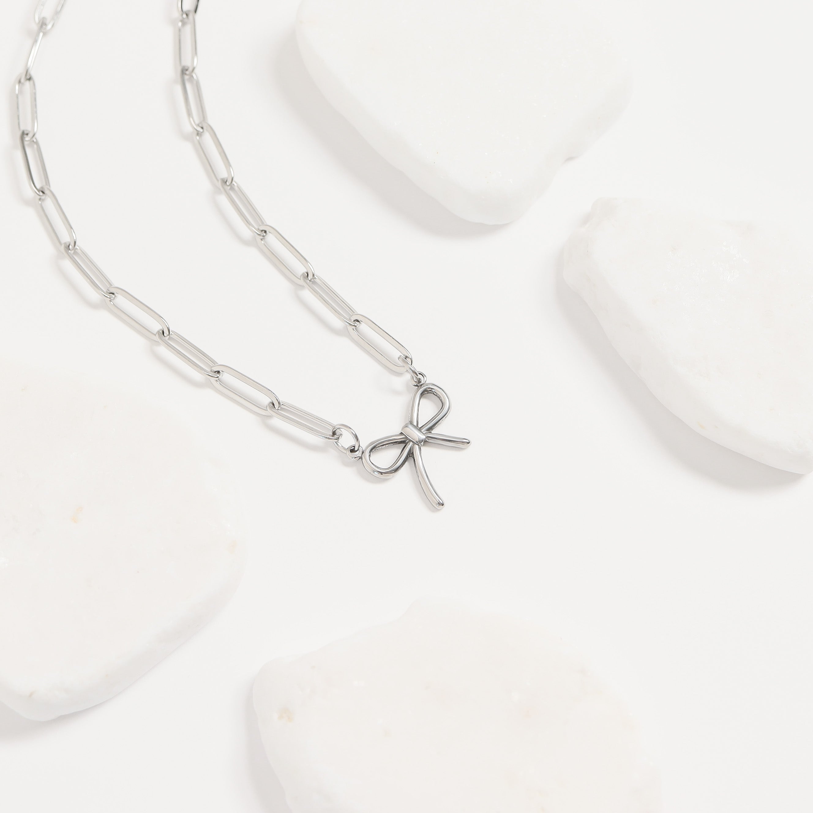 Stainless Steel Paperclip Connector Chain Necklace / CHN0081、mySite、dreamappss