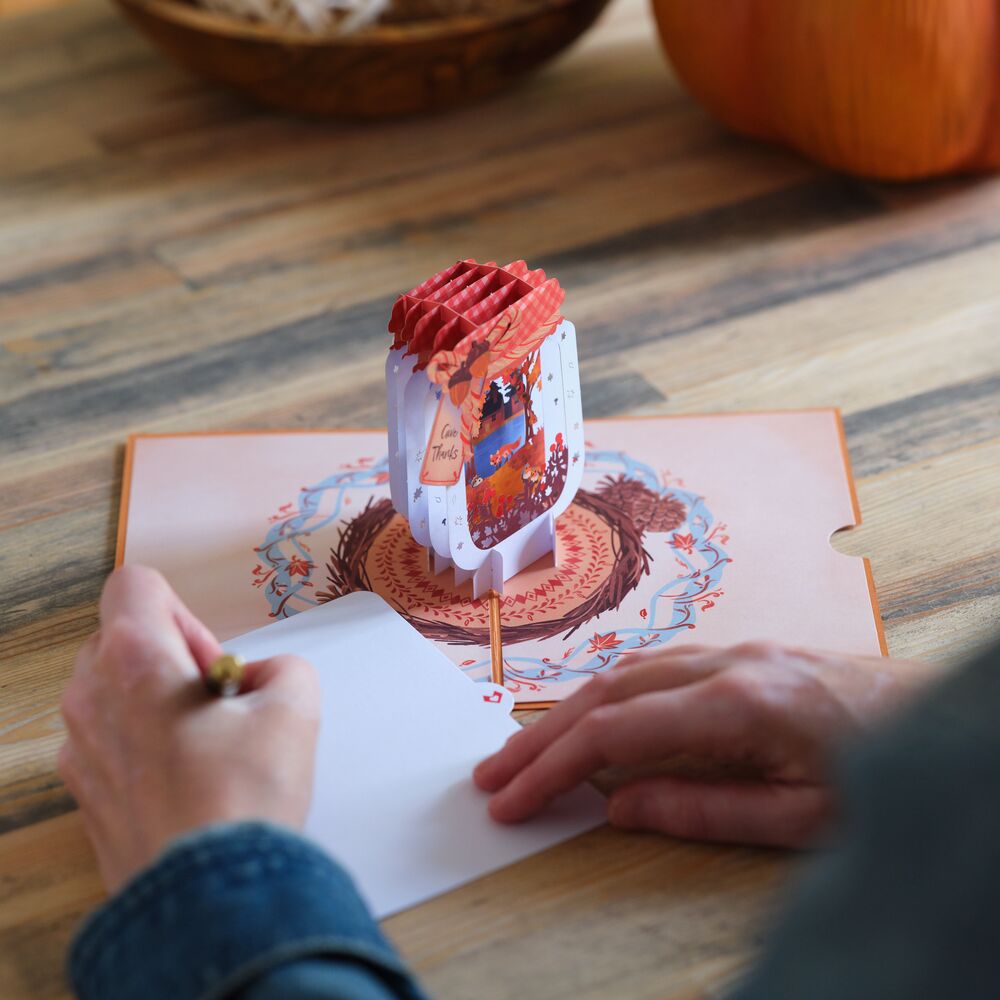 Give Thanks Fall Jar Pop-Up Card、mySite、solidvoid