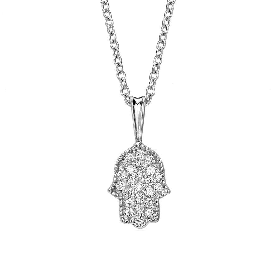 Pave Diamond Hamsa Necklace In White Gold、mySite、topwebapps
