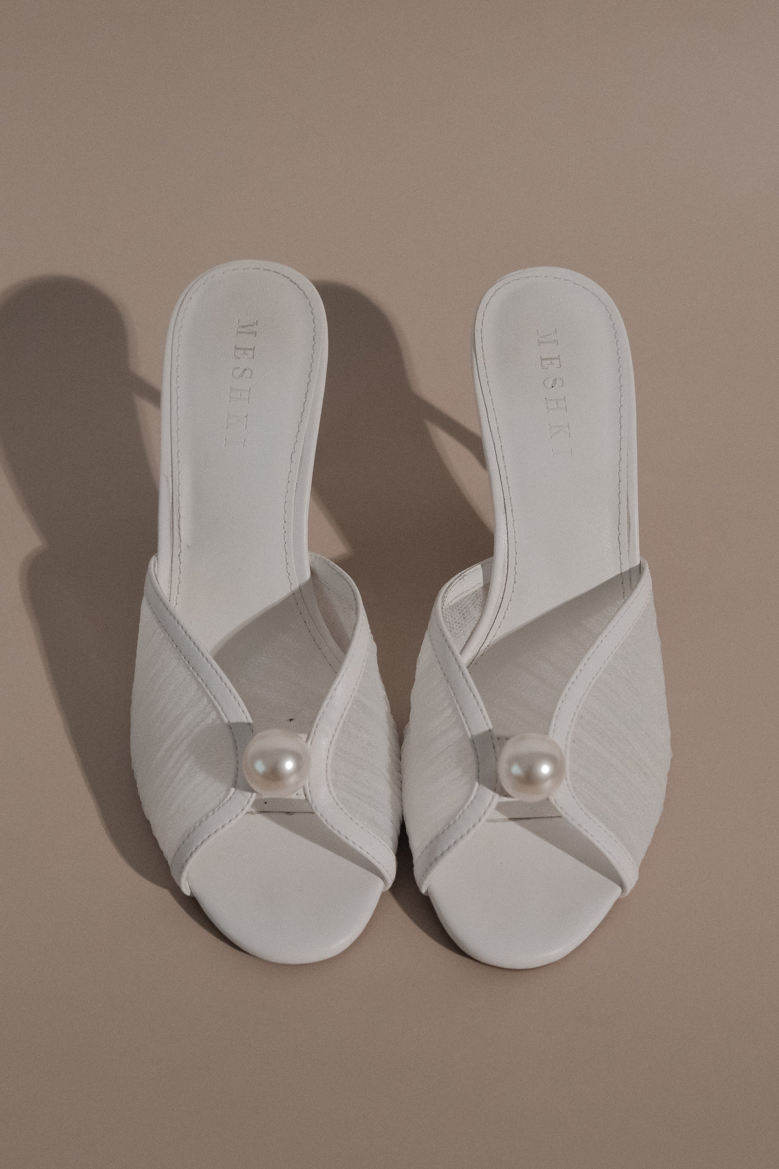 Reena Pearl Mesh Mule - Ivory、mySite、solidvoid