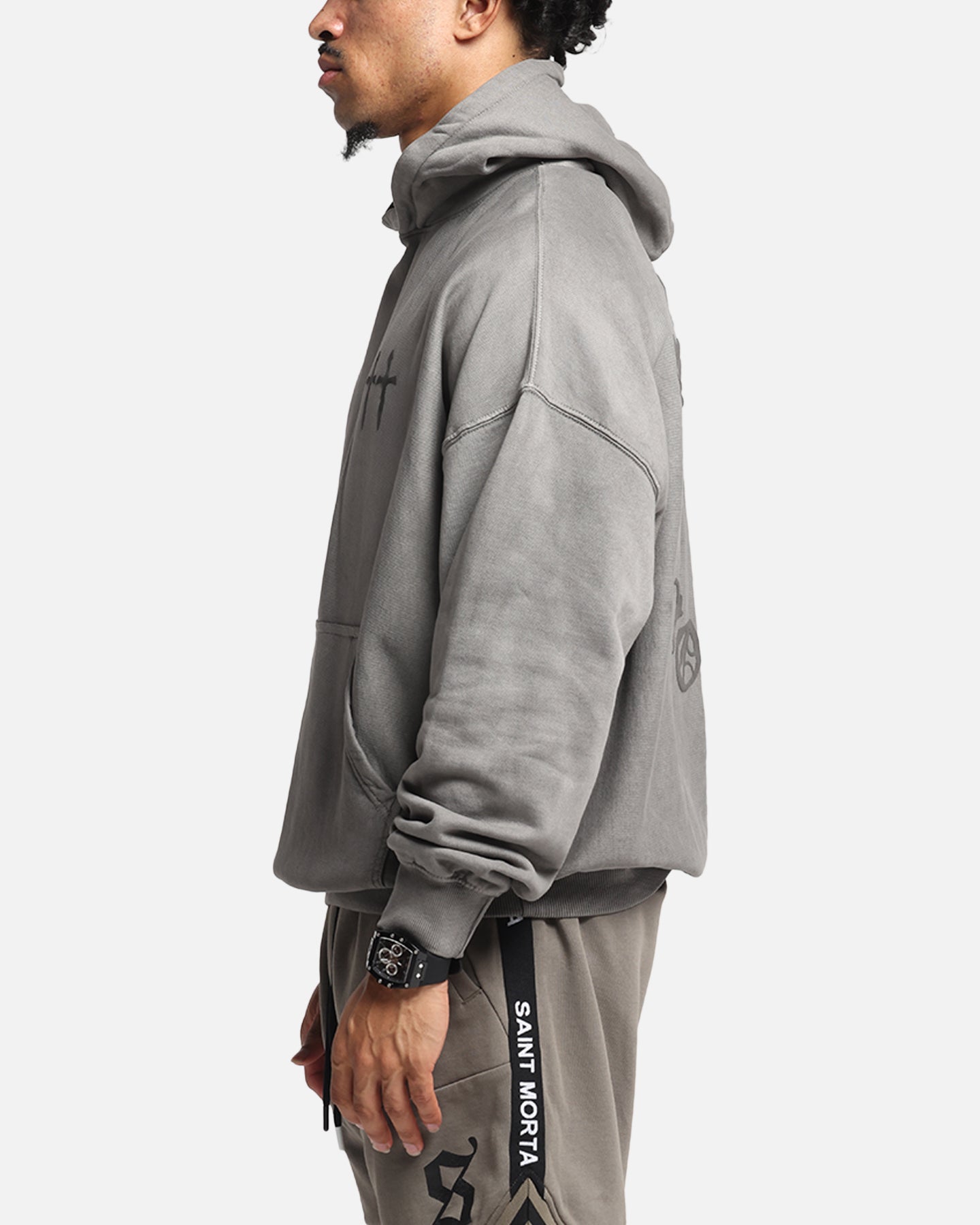 Saint Morta Mortal Boxy Hoodie Washed Charcoal、mySite、zt4zffjzw