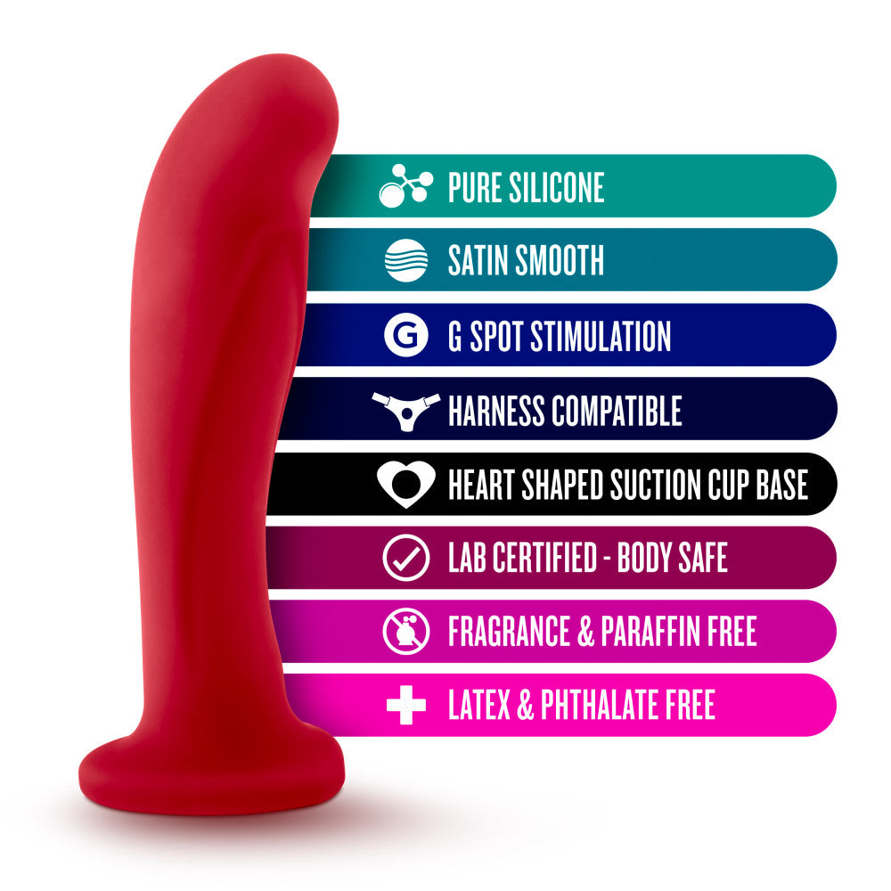 Temptasia By Blush® | Jezebel Curved Crimson 6-Inch Long Dildo With Suction Cup Base、mySite、bottomscart