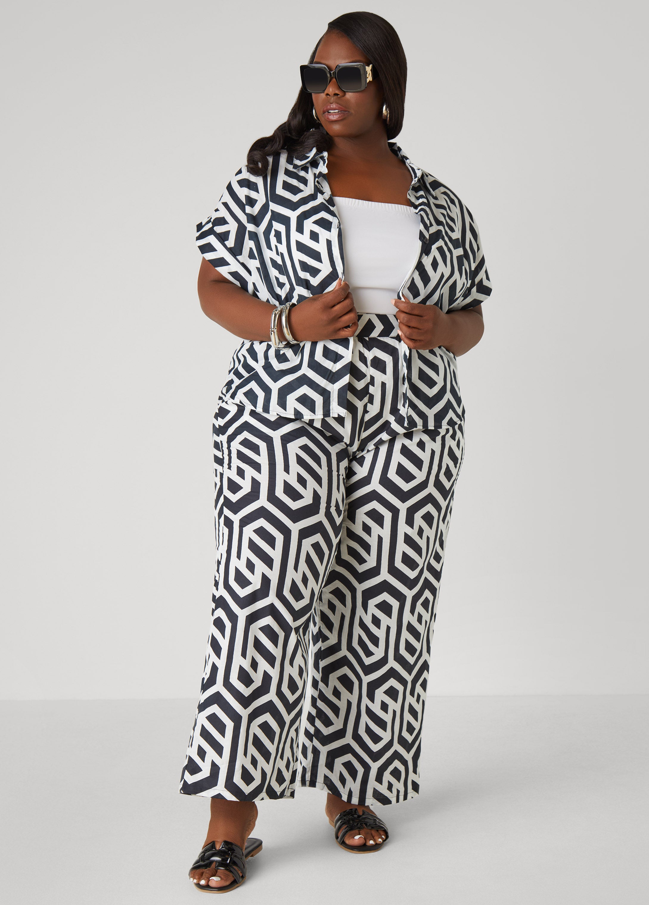 Geo Print Cotton Shirt、mySite、bengalsvssteelers